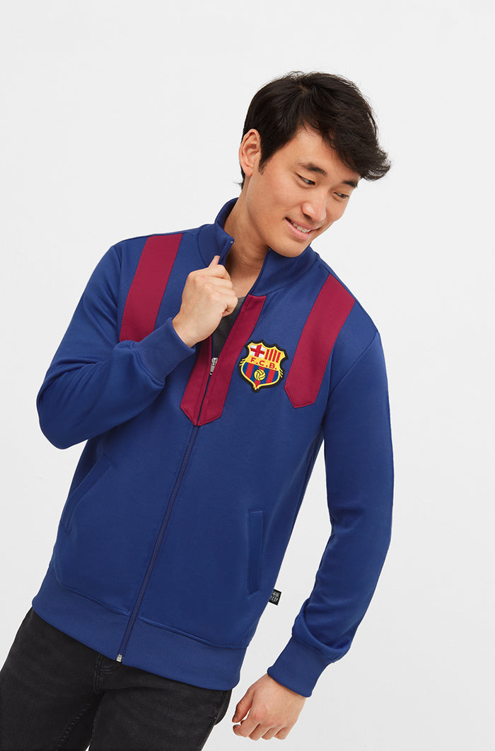 Vintage-Zip-Sweatshirt FC Barcelona