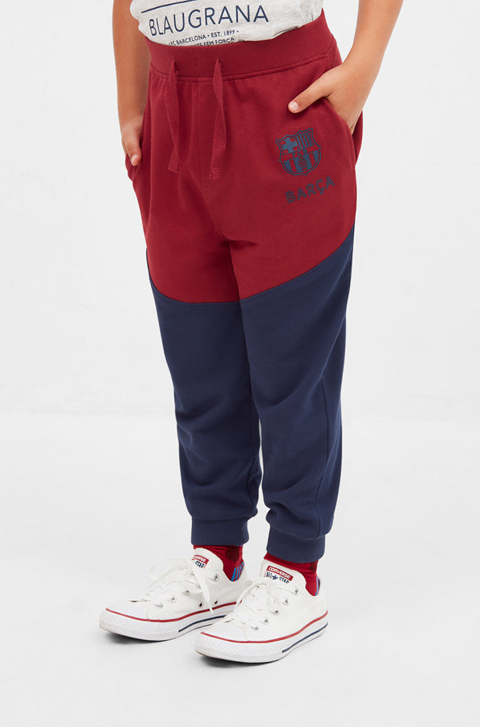 Pantaló esportiu bicolor amb escut FC Barcelona - Nen