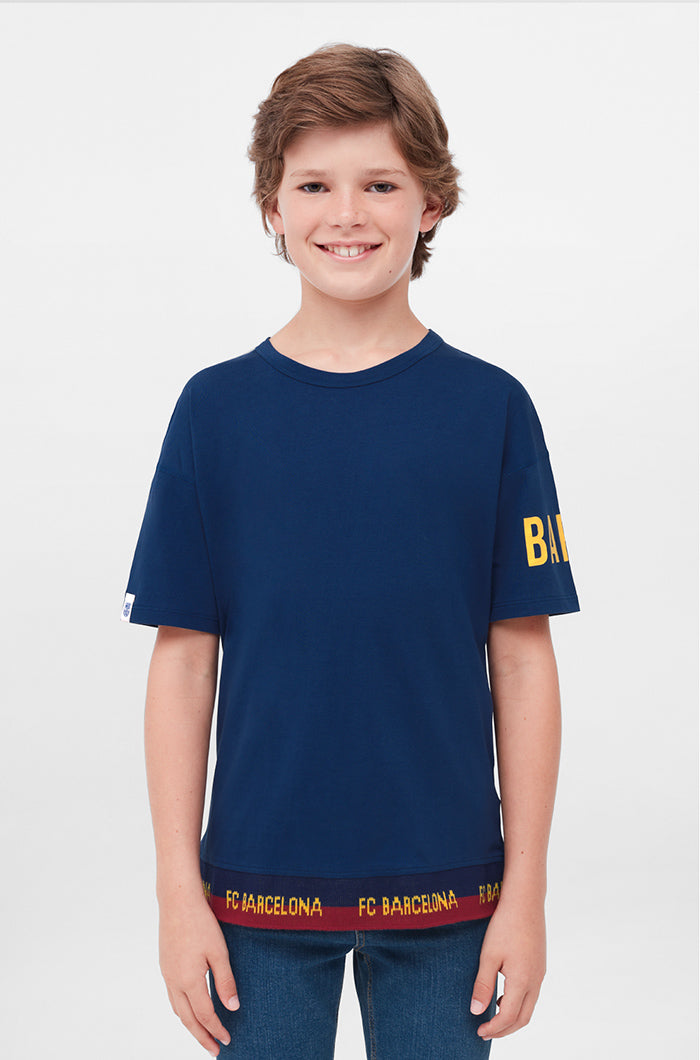 FC Barcelona blue shirt with fringes – Junior