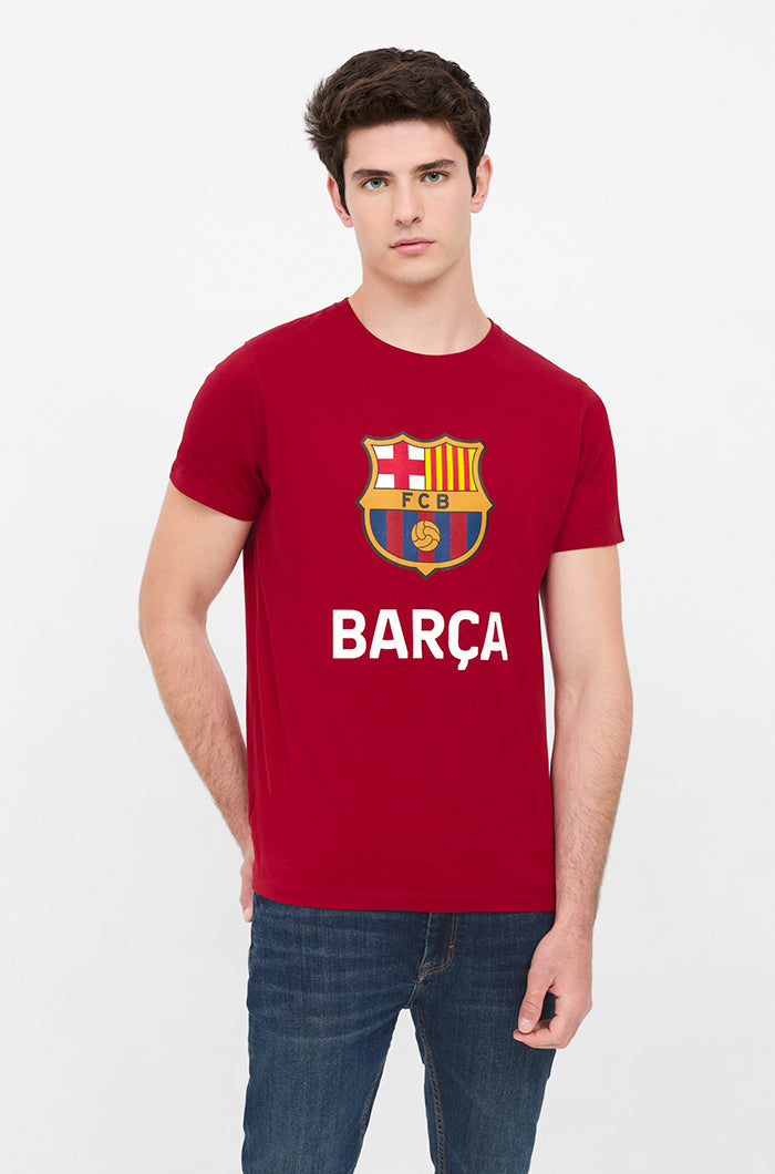 T-Shirt mit FC Barcelona-Wappen - Granatrot