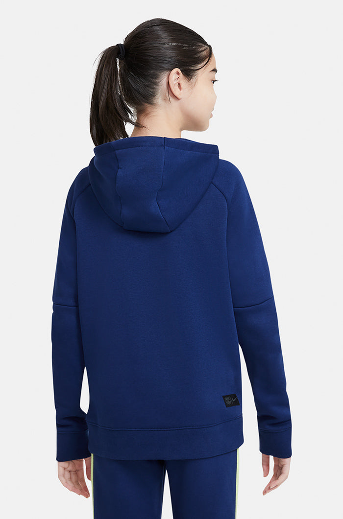 Blue sweatshirt with “Barça” hood – Junior